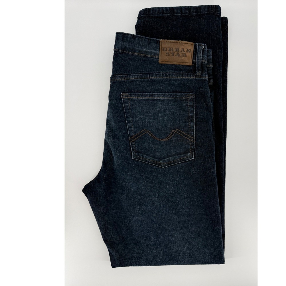 Urban Star Jeans‎ Mens 36x34 Blue Dark Wash Cotton Blend Denim Pants